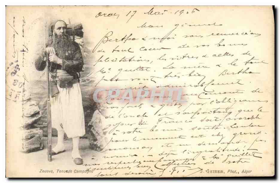 Zouave, Tenue de Campagne — GEISER, Phot., Alger