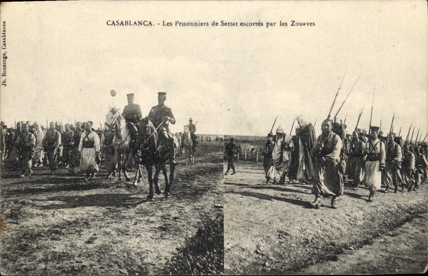 Casablanca — Les Prisonniers de Settat escortés par les Zouaves — Jh. Bousuge