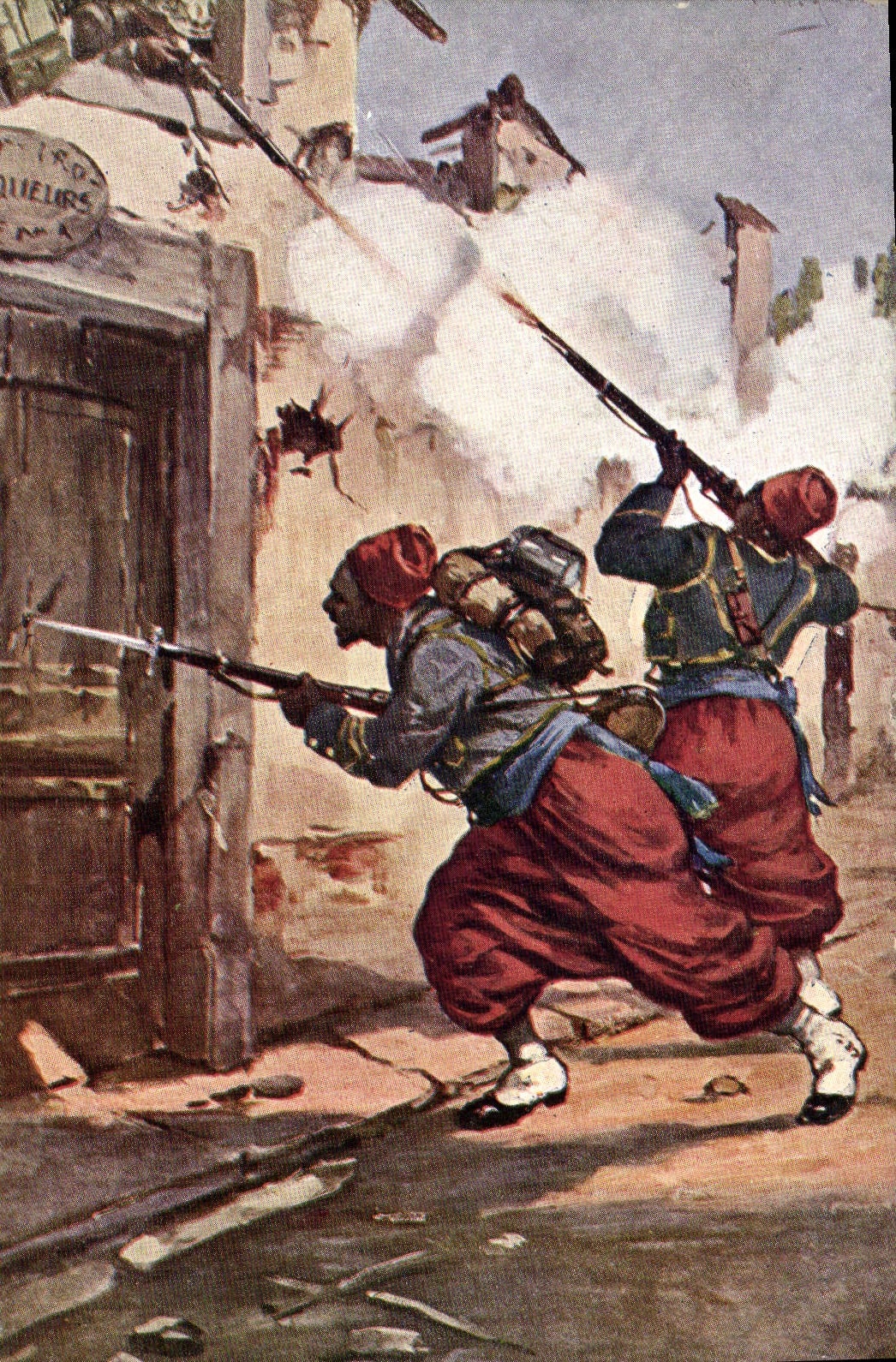 Assaut de zouaves — scène de combat — CPAPHIL 2872