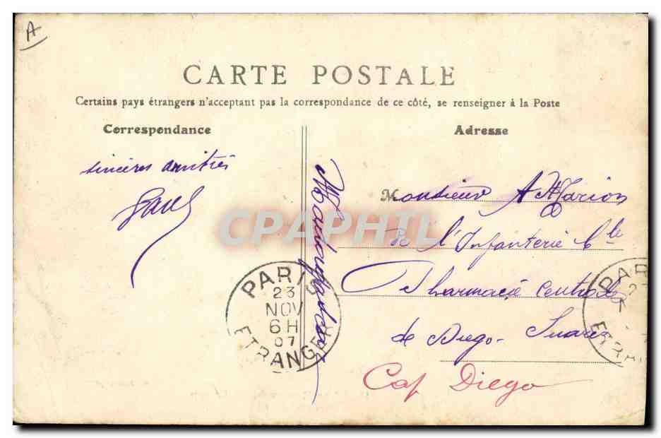 Los Zouaves en el Campo — L'astiquage al aire libre — E. F. P. París n°16 — Reverso
