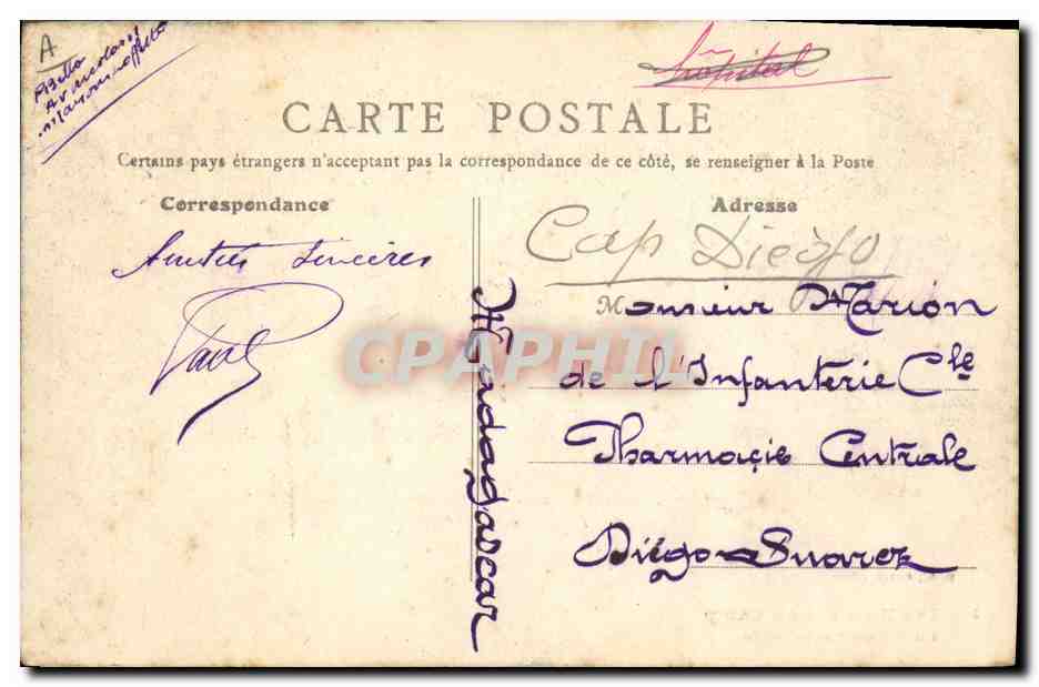 CPA Militaria Les Zouaves au camp Un dejeuner sur l'herbe — Verso