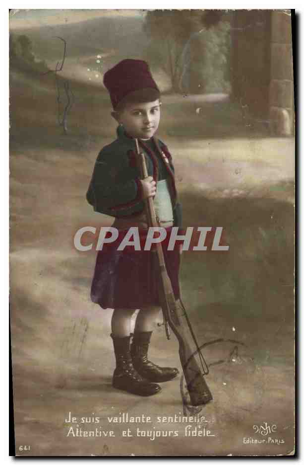 CPA Militaria Enfant Zouave