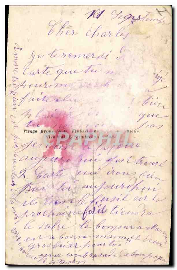 CPA Militaria Enfant Zouave — Rückseite