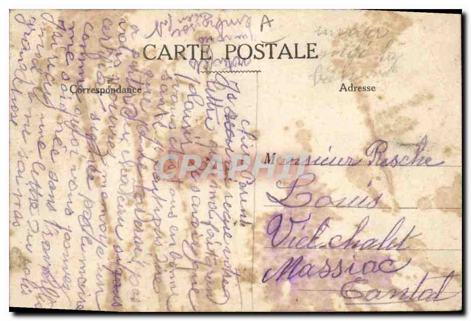 Guerra de 1914 - Zouaves y ametralladora en acción — Reverso