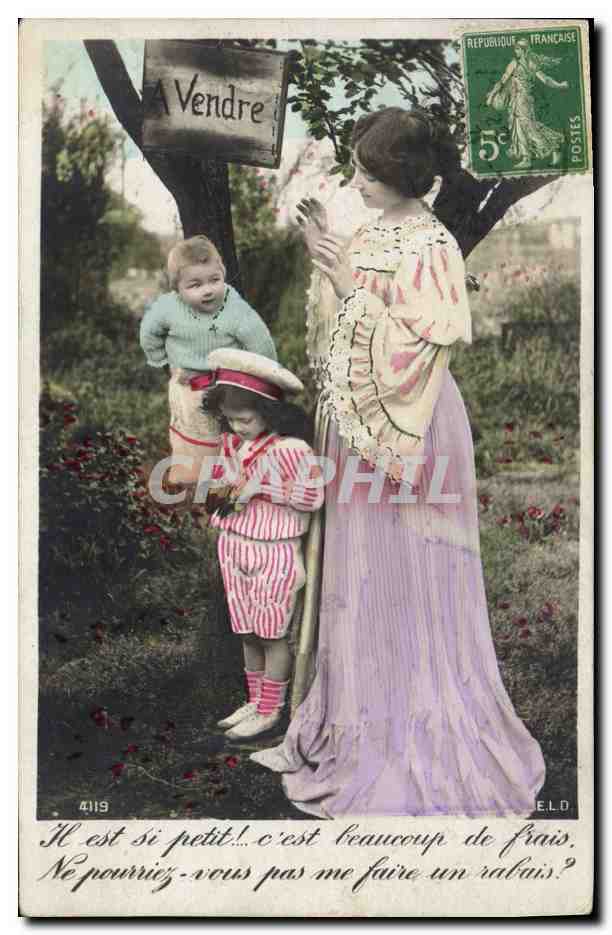 CPA Fantaisie Enfant Bebe Femme