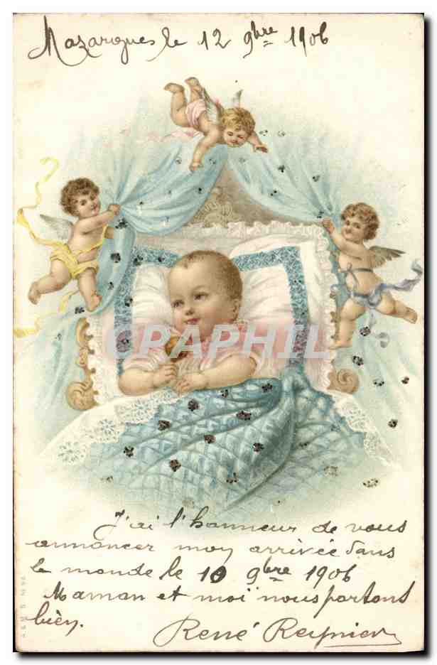 CPA Fantaisie Enfant Bebe Anges