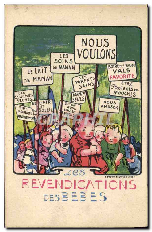 CPA Fantaisie Enfant Bebe Les revendications des bebes