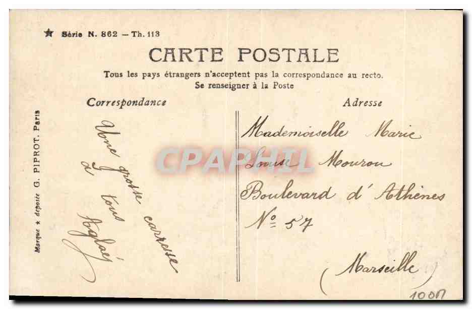 Femme en robe rose tenant des fleurs — Sazerac Paris — Série N. 862 — Reverso