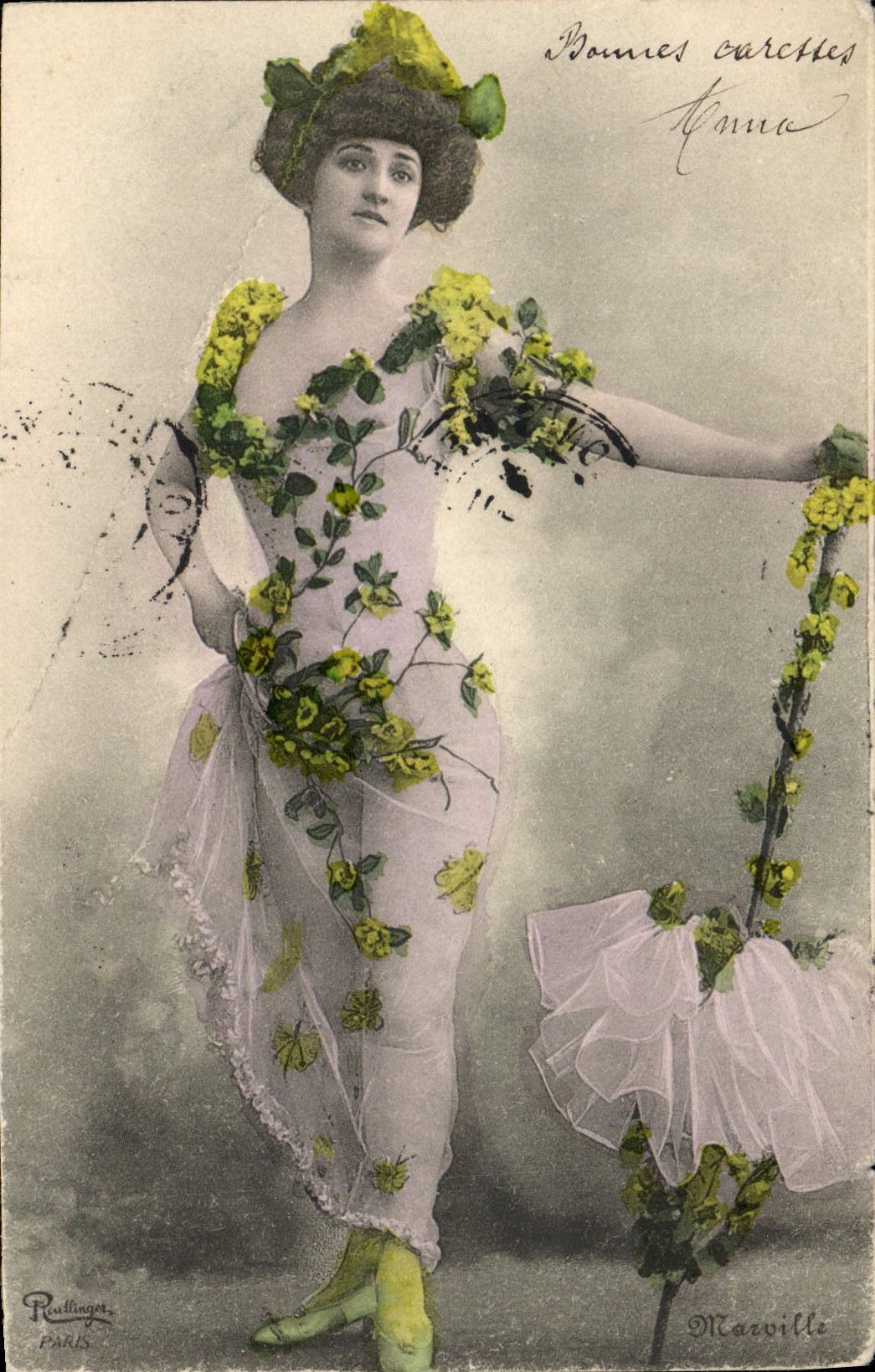 CPA Fantaisie Femme Theatre Marville