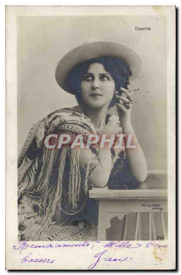 CPA Fantaisie Femme Theatre Chavita