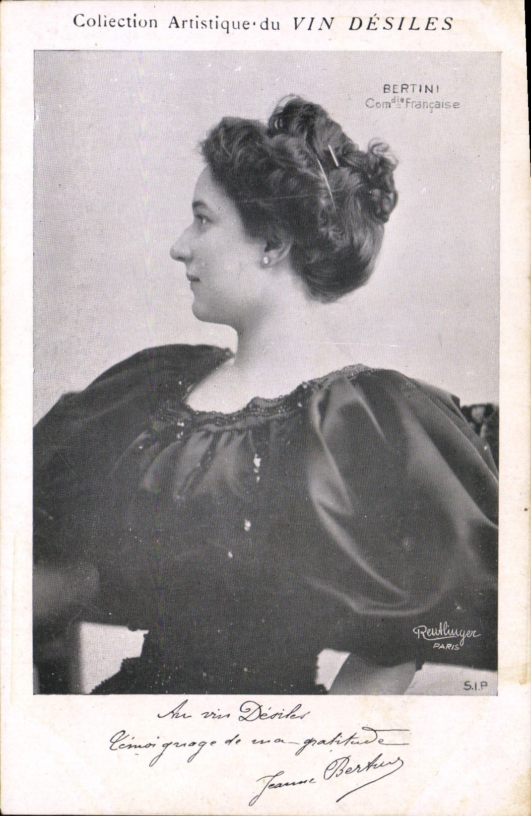 Portrait de femme — Collection Artistique du VIN DÉSILES — Bertini, Paris