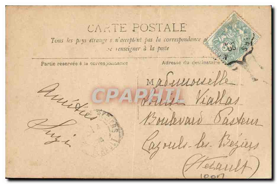 CPA Fantaisie Femme Theatre Paule Andral — Rückseite