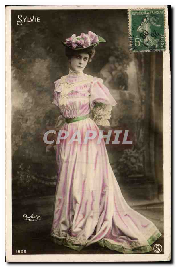 Sylvie — Portrait de femme en robe rose et vert — Renzinger, n°1606