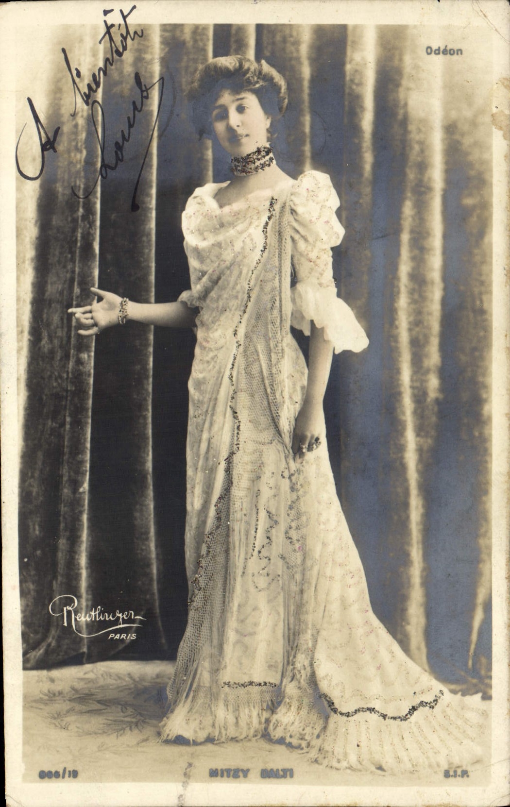 CPA Fantaisie Femme Theatre Odeon Mitzy Dalti