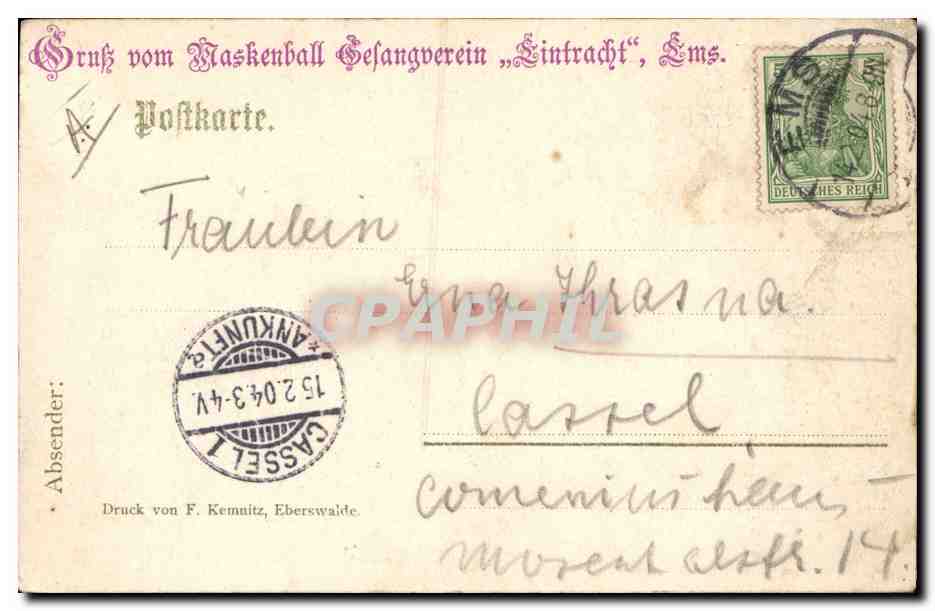 CPA Negre Homme de couleur Fortissimo — Rückseite
