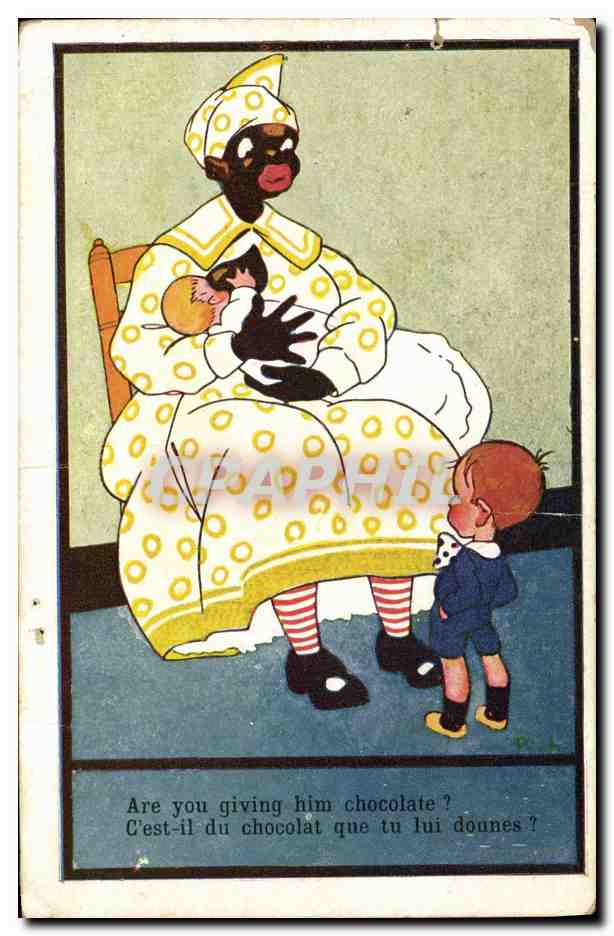 CPA Negre Femme de couleur Enfants