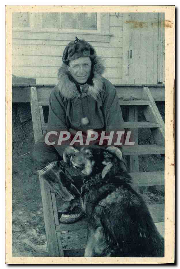 CPA Le missionnaire et son fidele compagnon Cercle arctique Alaska Chien Polaire