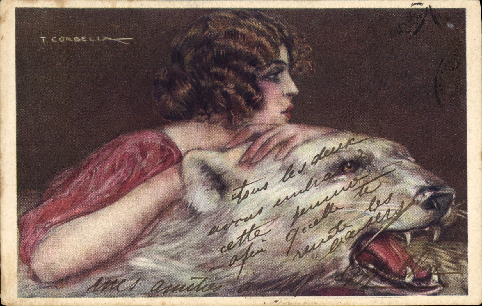 CPA Fantaisie Illustrateur Corbella Femme Ours