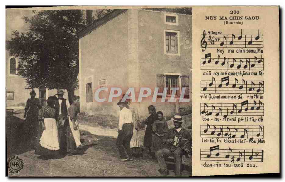 CPA Folklore Auvergne La Bourree Ney Ma Chin Saou