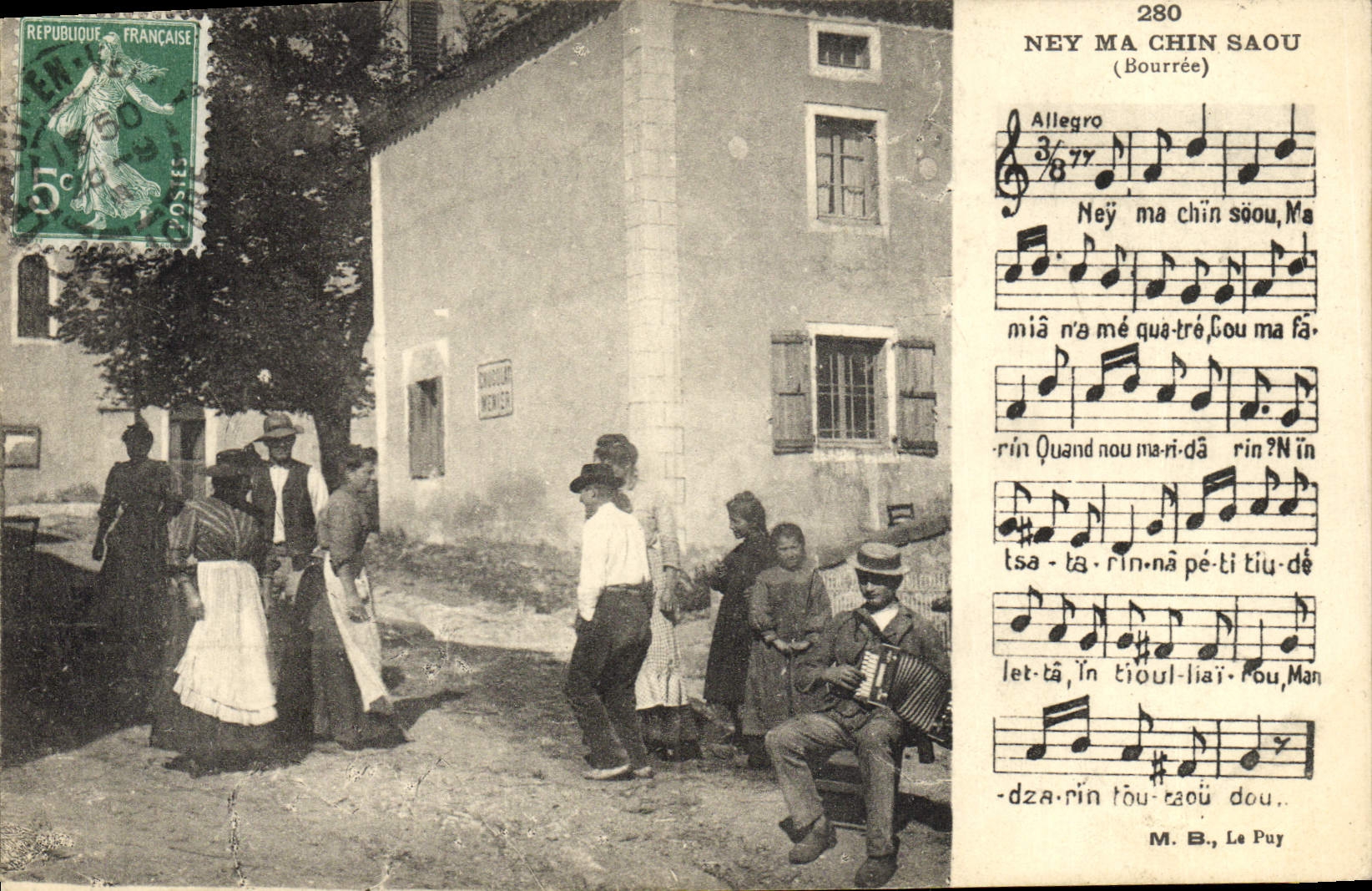 CPA Folklore Auvergne La Bourree Ney Ma Chin Saou