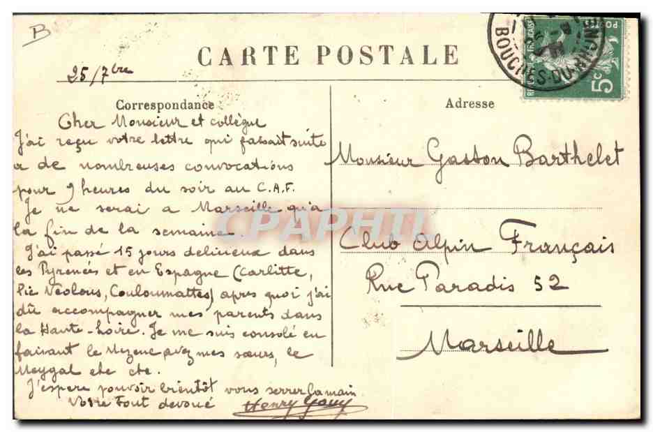 CPA Folklore Auvergne La Bourree Ney Ma Chin Saou — Rückseite