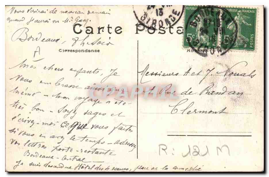 CPA Folklore Groupe Auvergnats — Verso