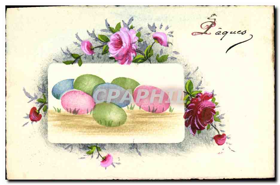Oeufs de Pâques — décor floral — Lâques - Anverso