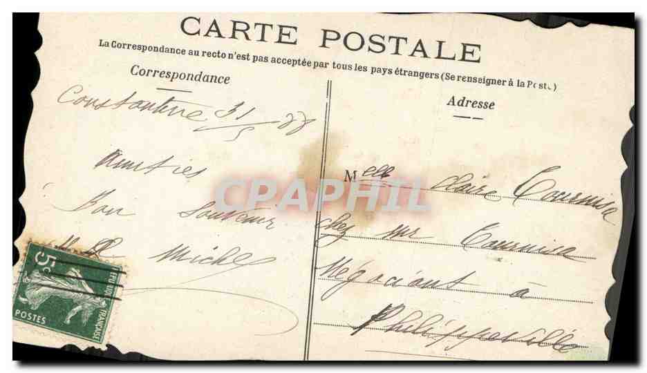CPA Fleurs (dessin a la main)  — Verso