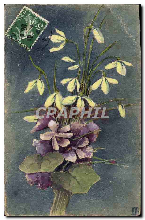 Bouquet de fleurs — illustration — éditeur inconnu, n° de série non visible