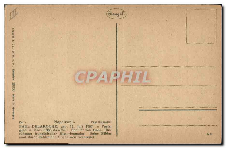 CPA Napoleon 1er Paul Daleroche — Rückseite