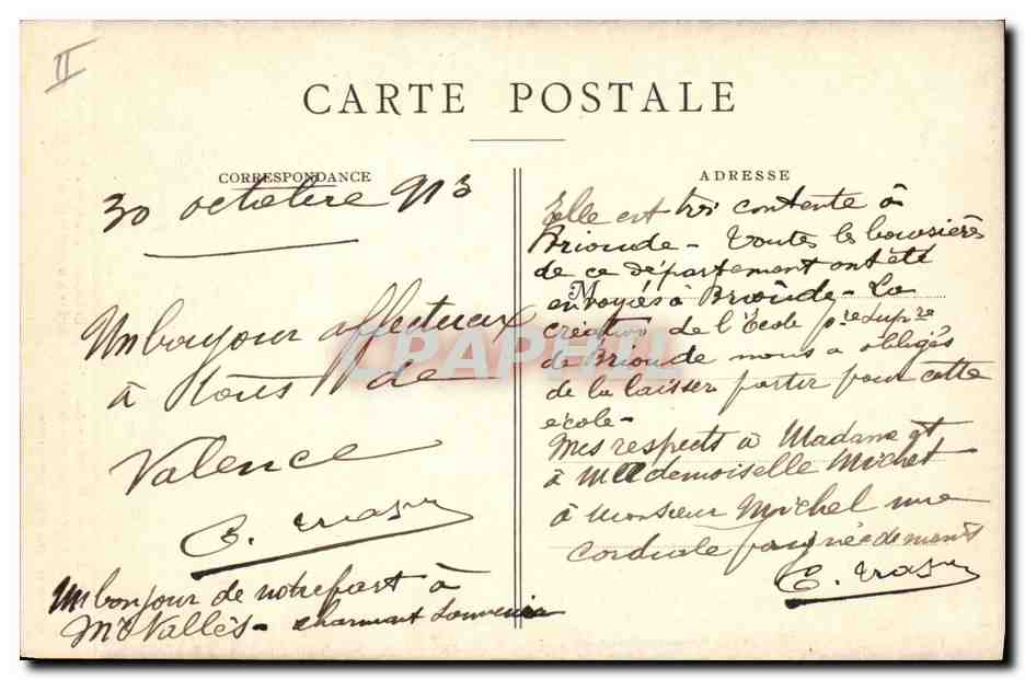 CPA Napoleon 1er Bonaparte a Valence Devant la Maison des Tetes — Rückseite
