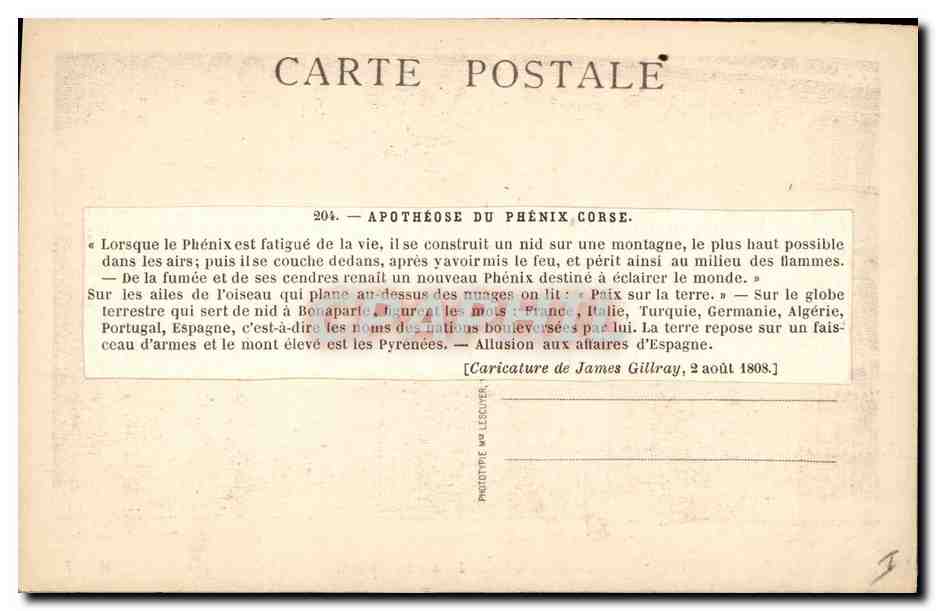 CPA Napoleon 1er  — Rückseite
