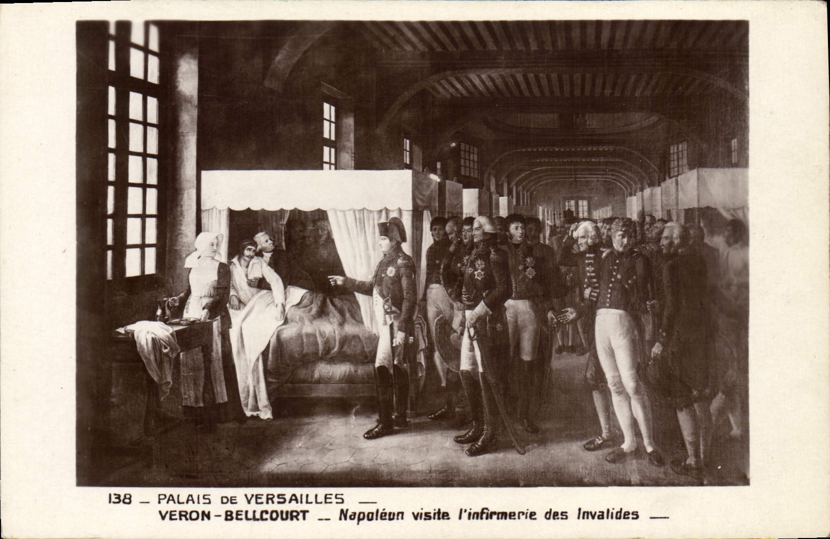 CPA Napoleon 1er Musee de Versailles Veron Bellcourt Napoleon visite l'infirmerie des Invalides