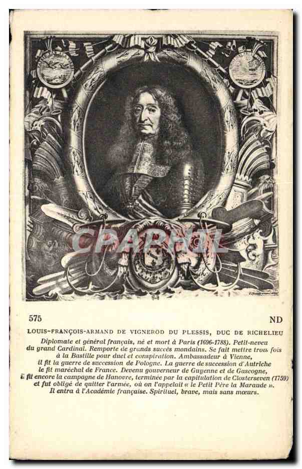 CPA Louis Francois Armand de Vignerod du Plessis Duc de Richelieu