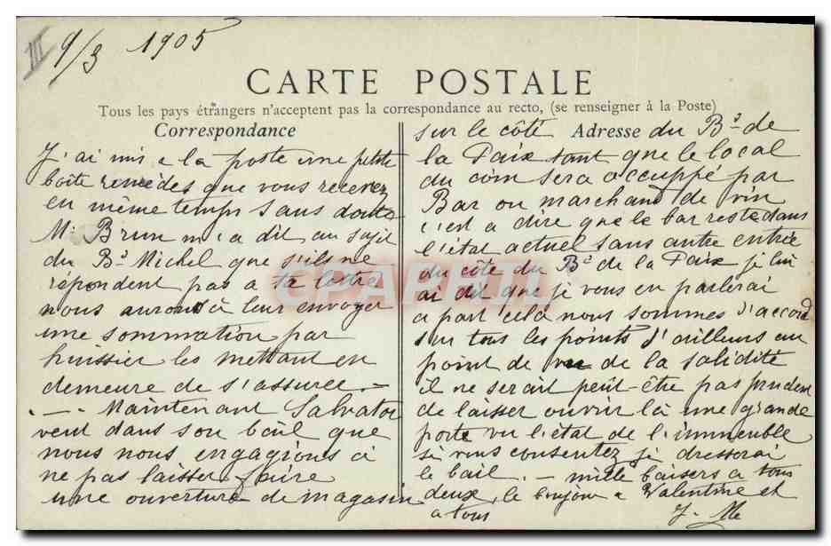 CPA Princesse de Lamballe — Verso