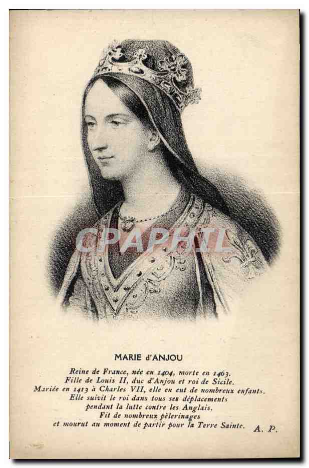 CPA Marie d'Anjou Reine de France