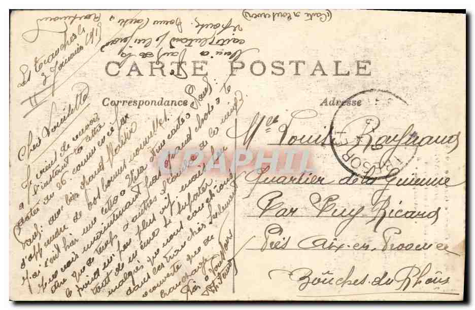 CPA Militaria Zouaves en embuscade pres de Noyon  — Rückseite