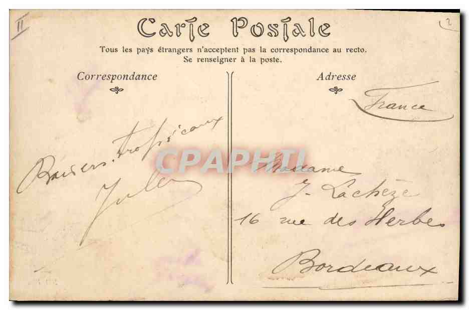 CPA Militaria Tunisie Bizerte Caserne des Zouaves — Rückseite