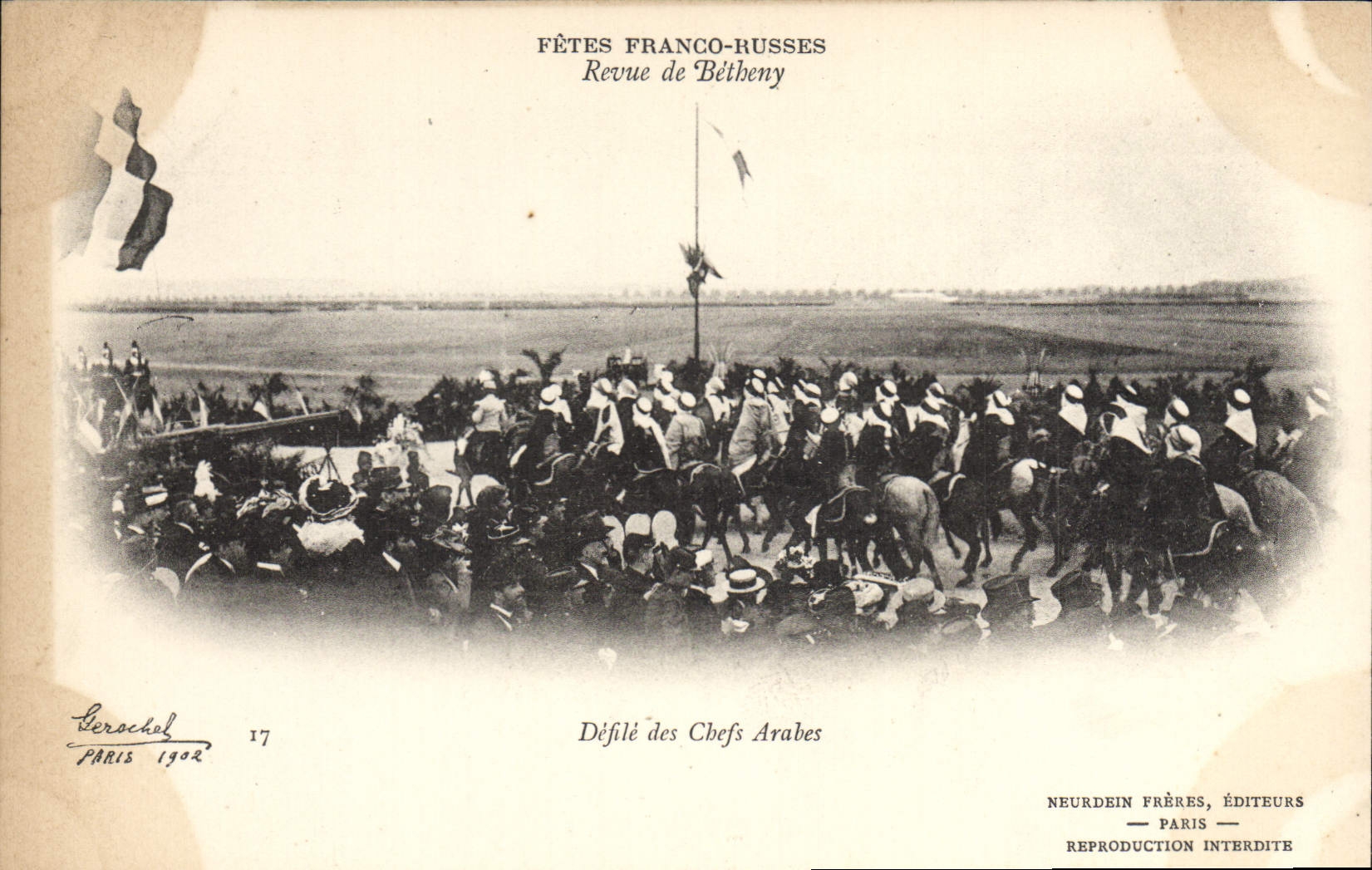 Parade der arabischen Führer — Franco-Russische Feste, Revue von Béthény — Neurdein Frères, Paris