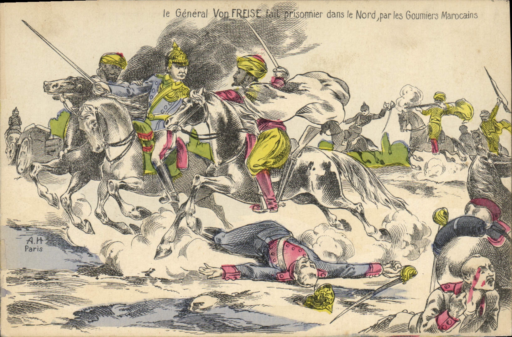 Le Général Von Freise fait prisonnier dans le Nord par les Goumiers Marocains — A.H. Paris