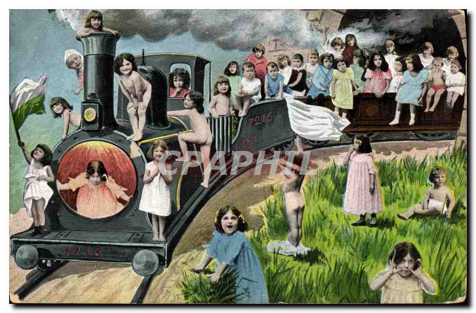 CPA Fantaisie Enfants Train