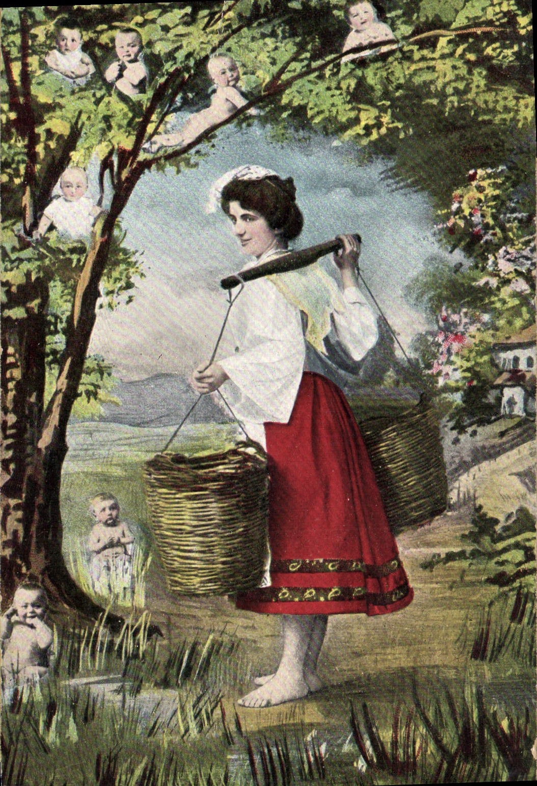 CPA Fantaisie Enfants Femme