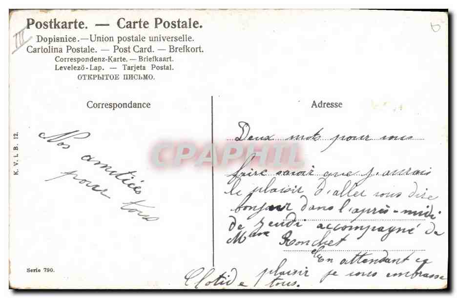 CPA Fantaisie Enfants Femme — Rückseite