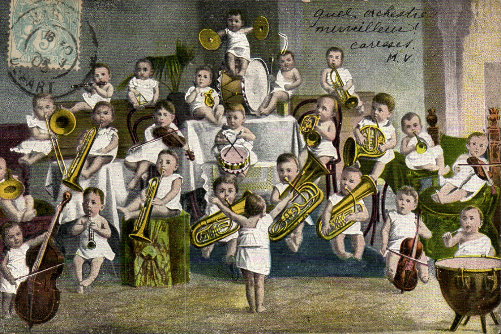 CPA Fantaisie Enfants Musique Cuivres