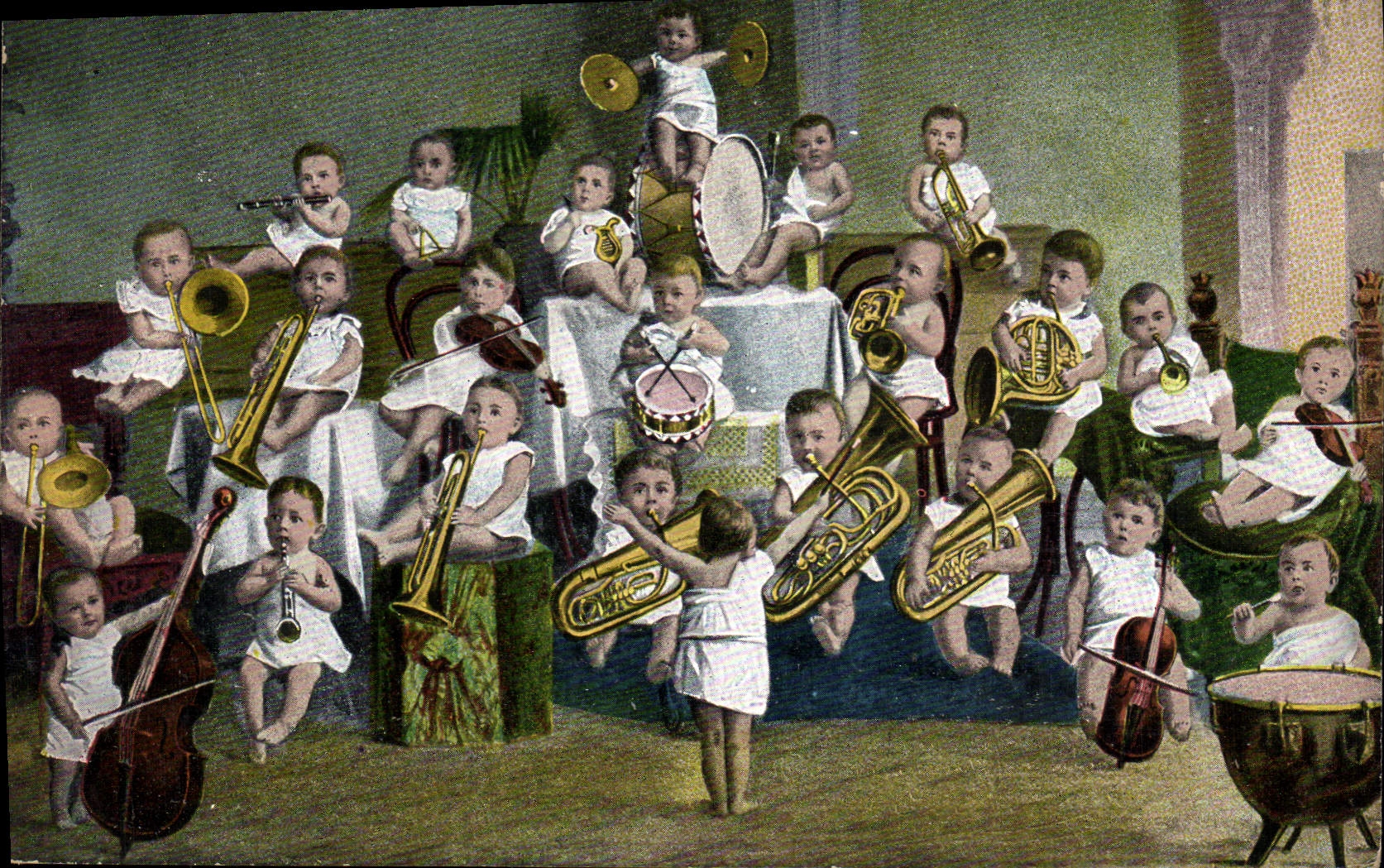 CPA Fantaisie Enfants Musique Cuivres
