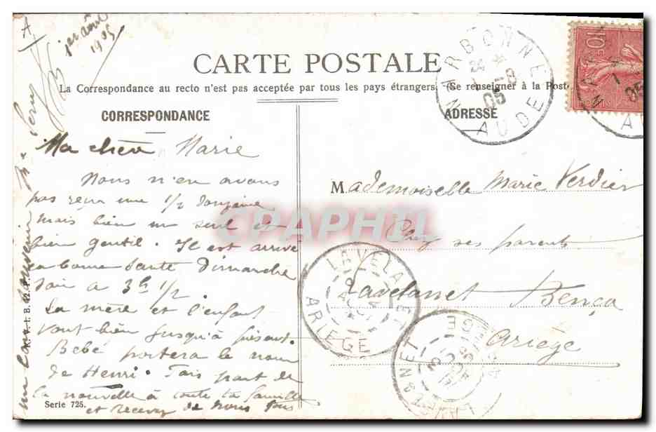 CPA Fantaisie Enfants Femme — Rückseite