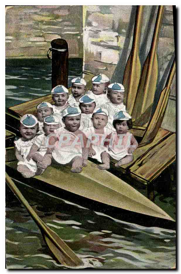 CPA Fantaisie Enfants canoe