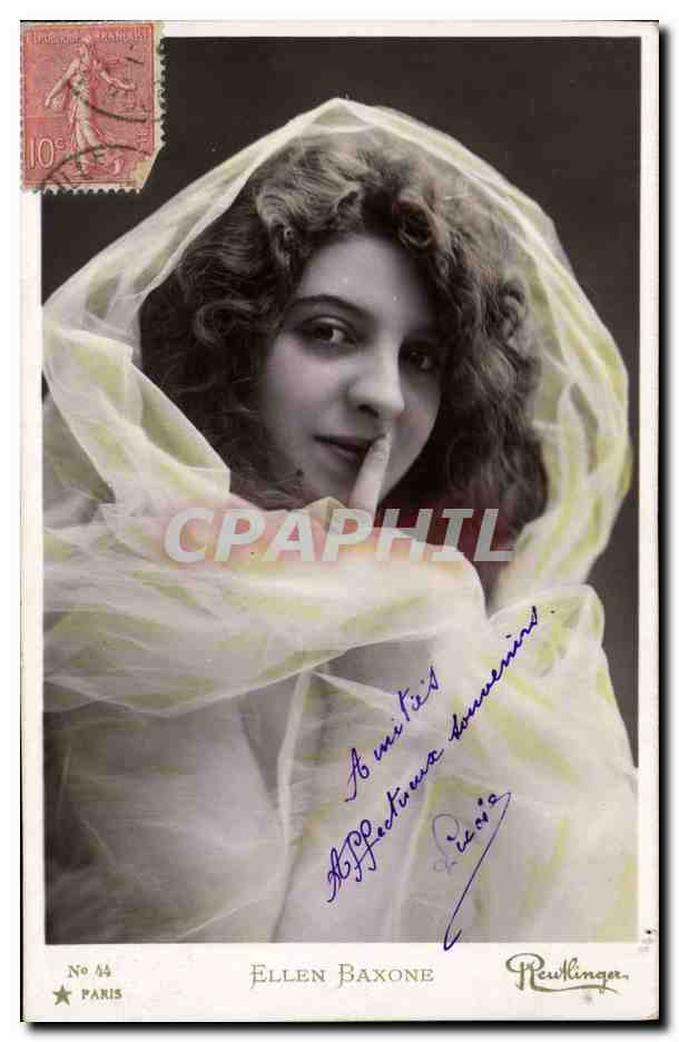 Ellen Baxone — Portrait de femme voilée — Éditeur Reutlinger, N° 44