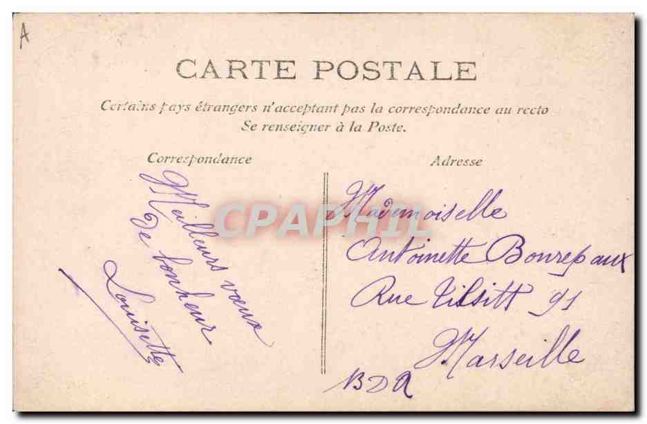 Portrait de Louise Sauvaget — 31 Décembre 1904 — Orvillety Phot. — Verso