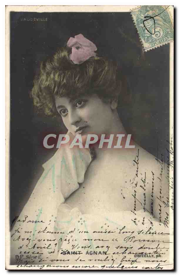 Madame Vaudeville — Portrait de femme avec rose — D.P. Série E